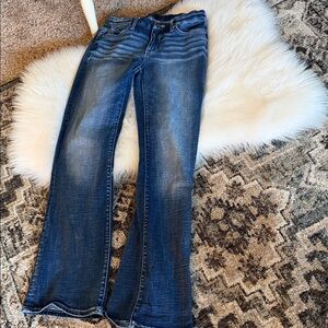 Buckle Dark Blue Flare Jeans